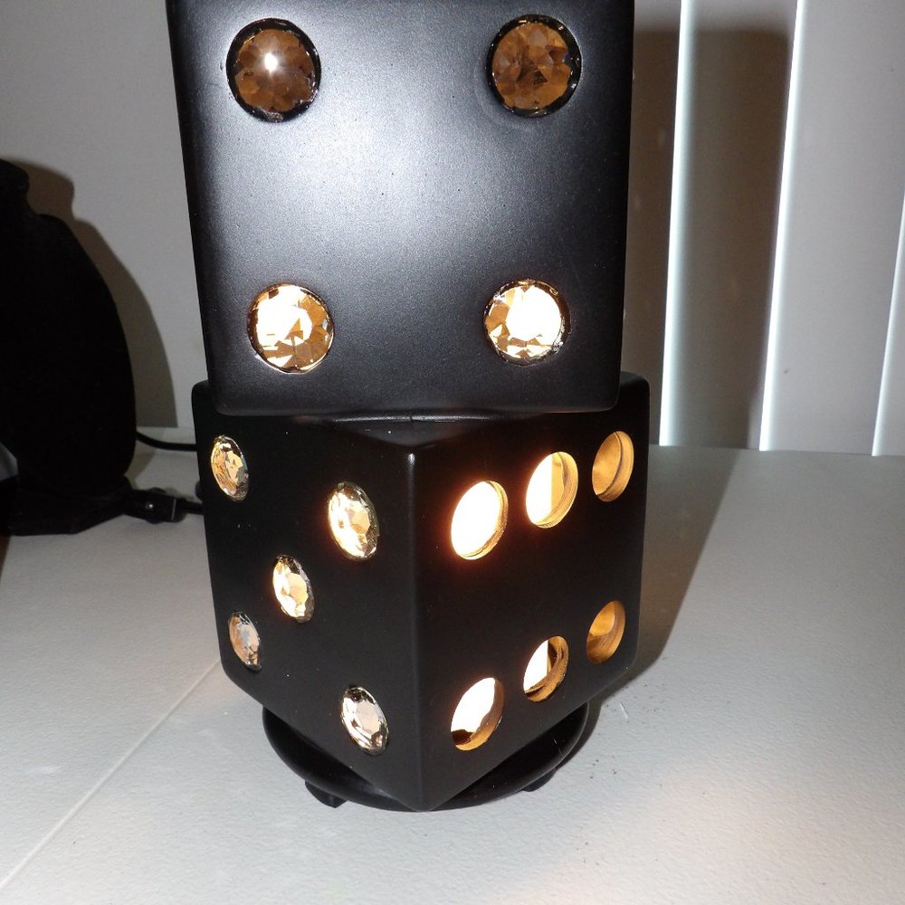 high roller Dice Shade w/ choice of white frosted light, glow, indigo, turquose